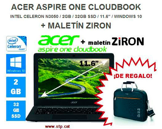 oferta acer aspire one cloudbook ssd stp