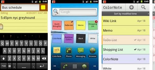 block de notas colornote para Android