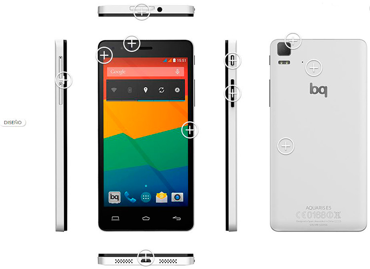 bq Aquaris E5 Smartphone deseno