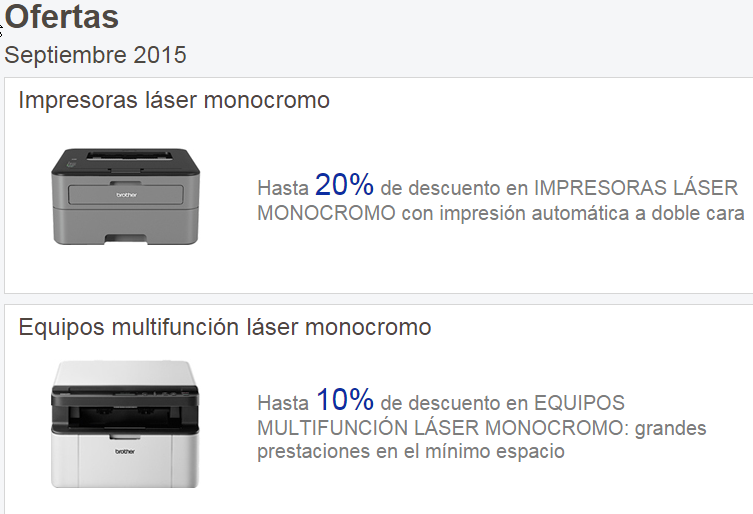 ofertas brother septiembre 2015 0 stp