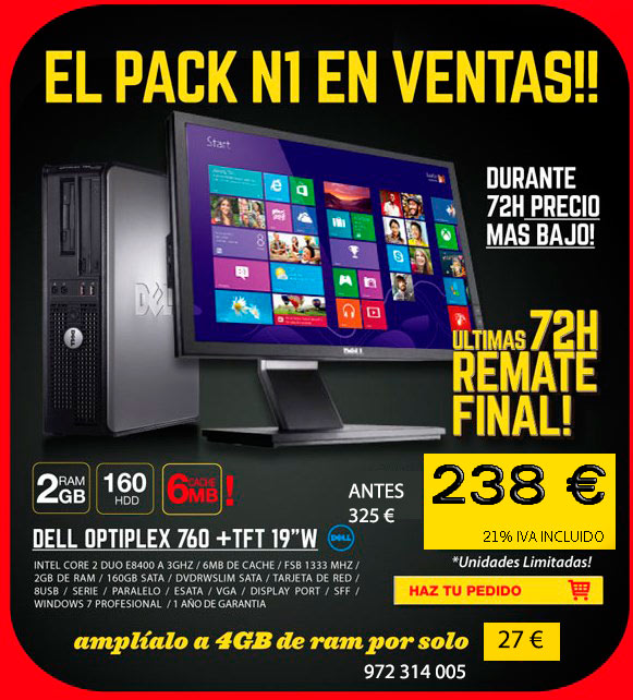 oferta 72 horas dell760monitor stp