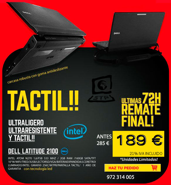 oferta 72 horas portatil10 dell 2100