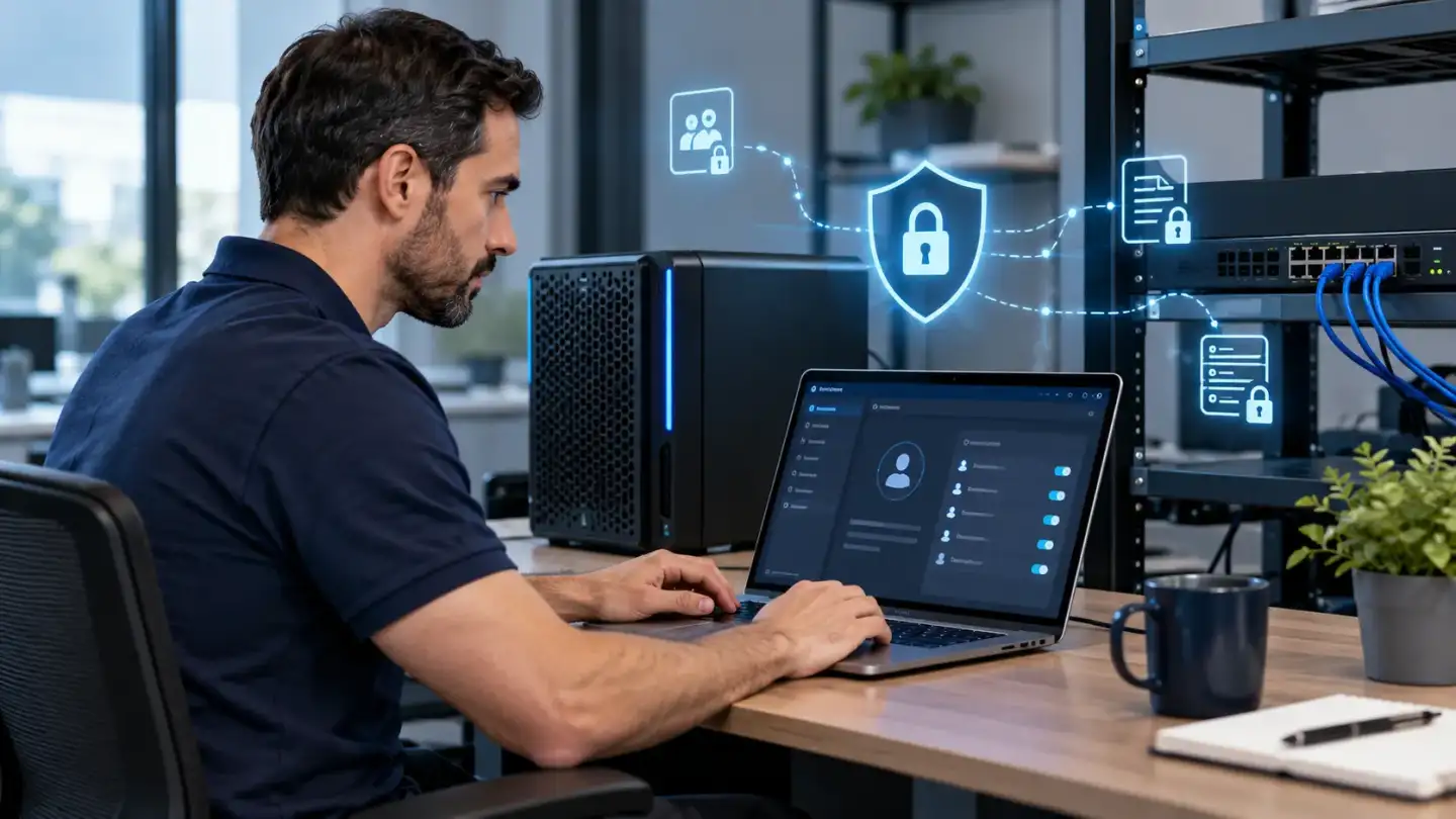 Tècnic configurant una solució d’intel·ligència artificial amb control d’accessos