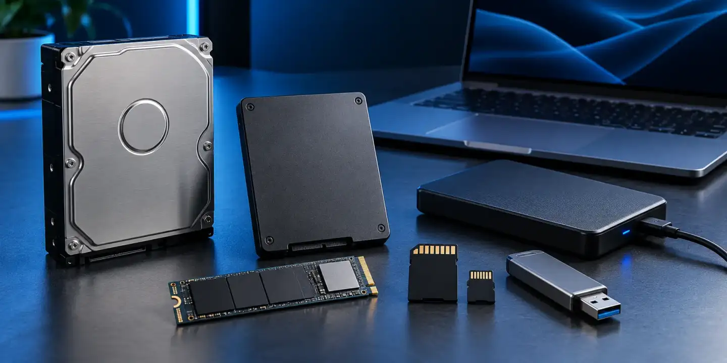 Discos durs, SSD, memòries USB i targetes per recuperar dades