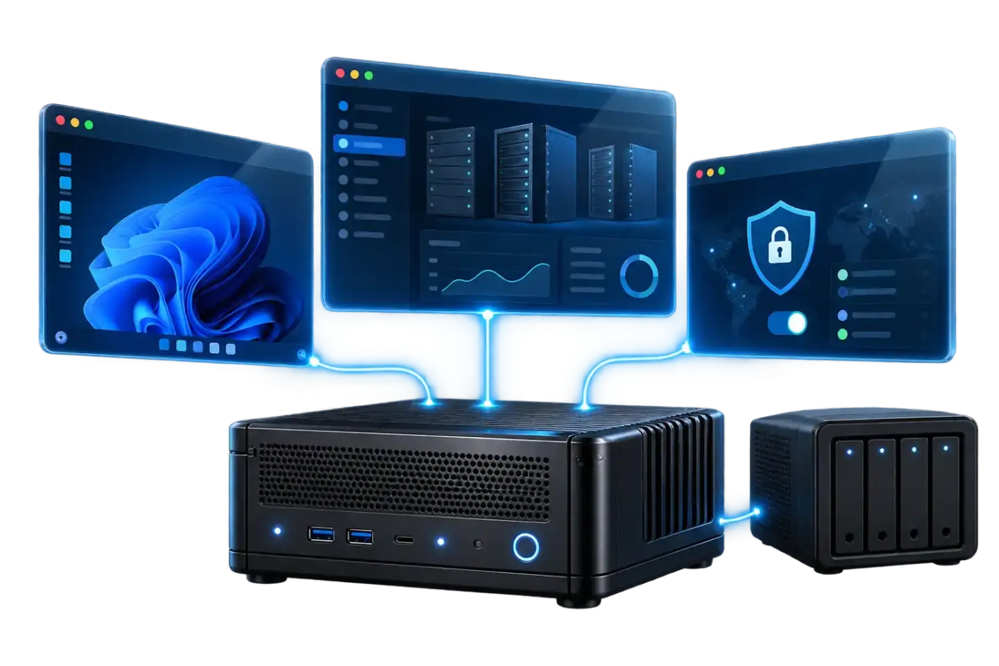 Mini servidor amb diverses màquines virtuals, connexió VPN i sistema de còpies