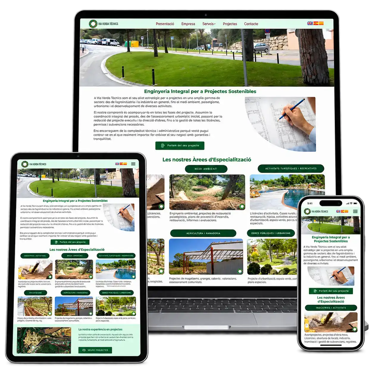 Disseny web Via Verda Tècnics | Serveis Telemàtics