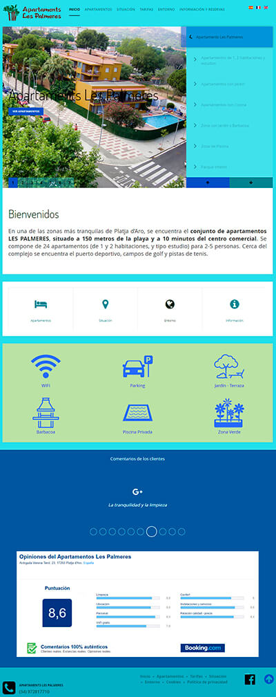 disseny web apartaments les palmeres stp