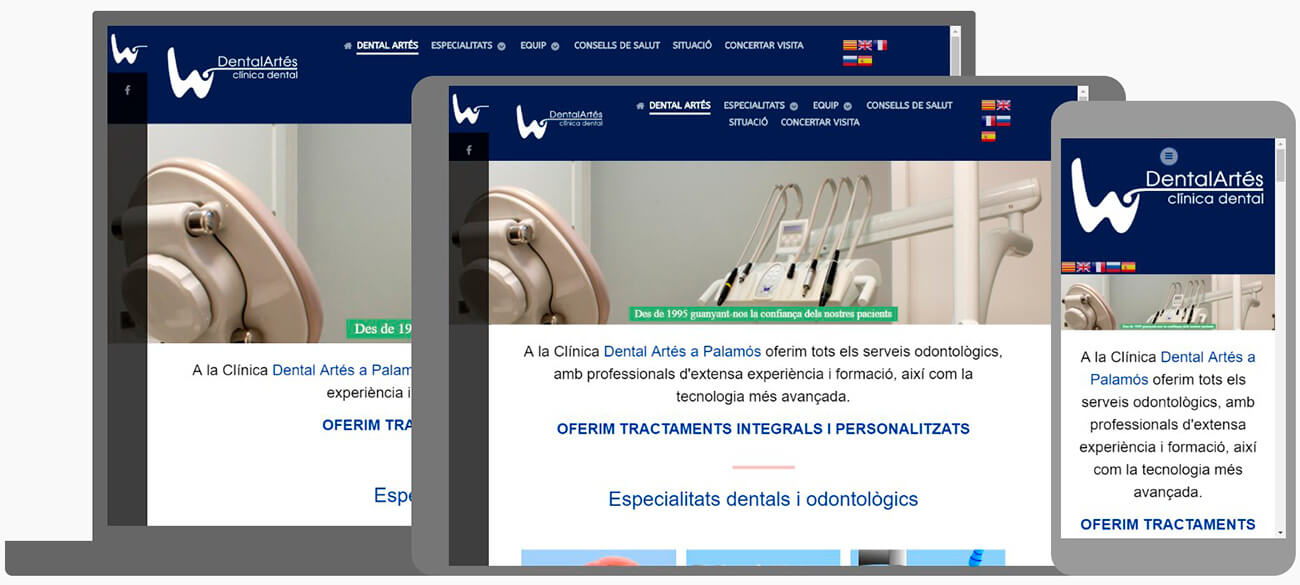 disseny web clinicia dental artes palamos 1300
