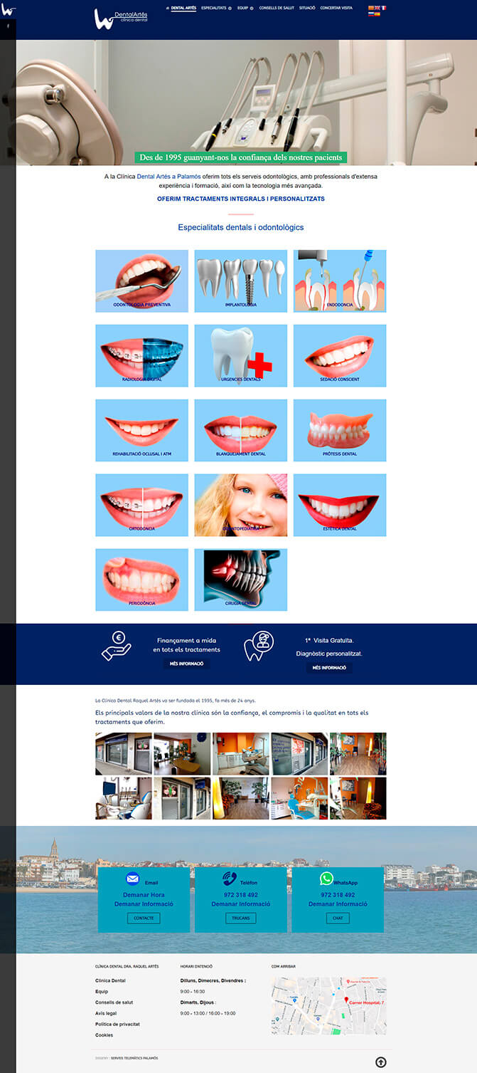 disseny web clinicia dental artes palamos
